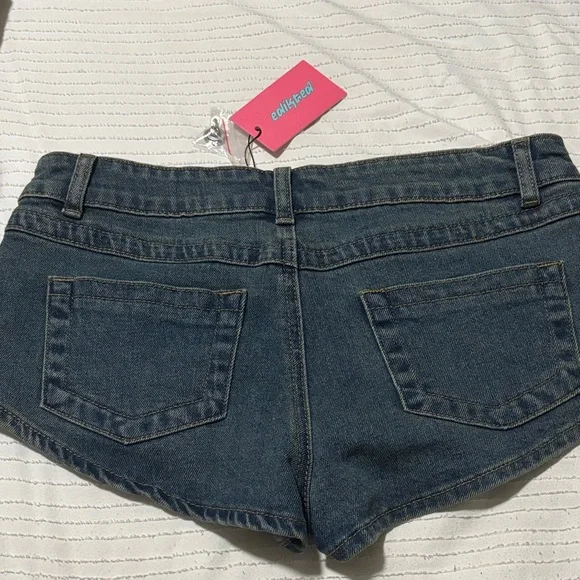 Edikted Jagger Low Rise Denim Shorts - Picture 4 of 7